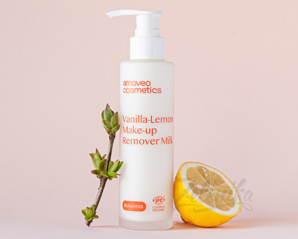 Очищающее лимонно-ванильное молочко Amoveo Cosmetics "VANILLA-LEMON MAKE-UP REMOVER MILK", 120 мл