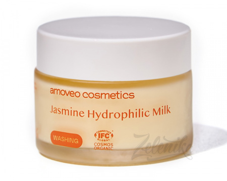 Жасминовое гидрофильное молочко для снятия макияжа Amoveo Cosmetics "JASMINE HYDROPHILIC MILK", 50 мл